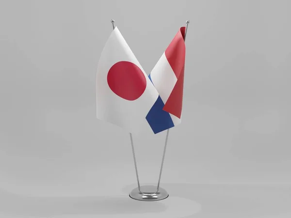 オランダ 日本協力旗 3Dレンダリング — ストック写真