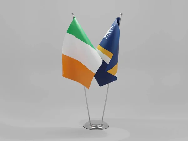 Marshall Islands Ireland Cooperation Flags White Background Render — стокове фото