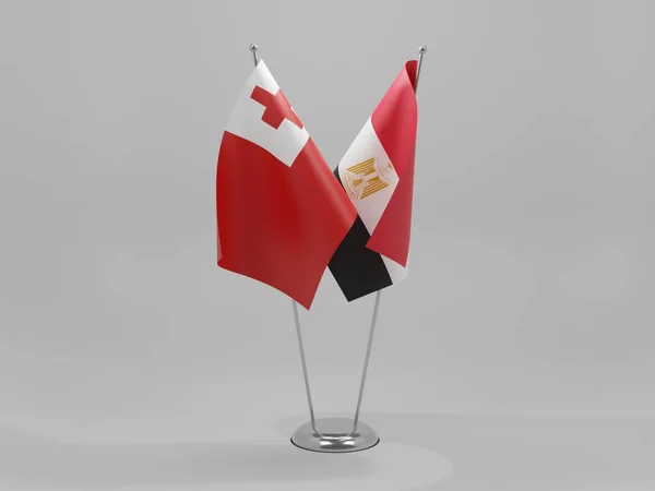 Ägypten Tonga Flaggen Weißer Hintergrund Render — Stockfoto