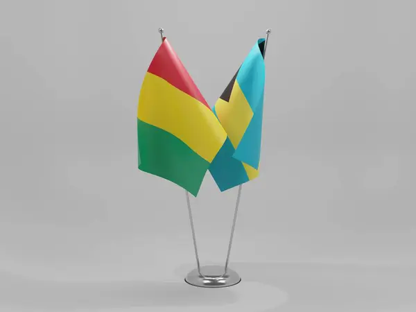 Bahamas Guinea Cooperation Flags White Background Render — Stock Photo, Image