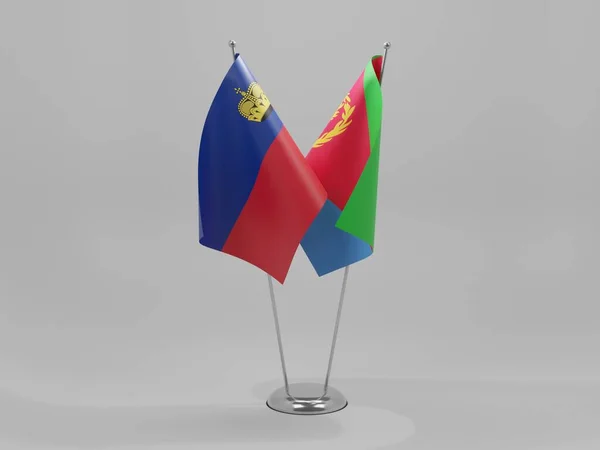 Eritrea Liechtenstein Cooperation Flags White Background Render — стокове фото