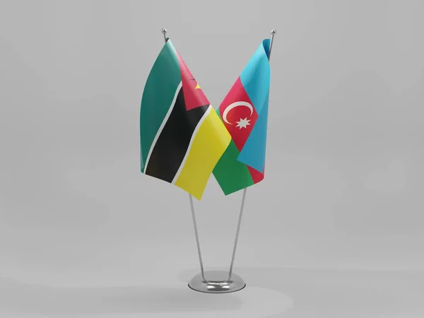 Αζερμπαϊτζάν Μοζαμβίκη Σημαίες Συνεργασίας Λευκό Φόντο Render — Φωτογραφία Αρχείου