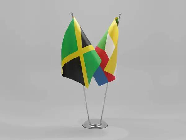 Comoros Jamaica Cooperation Flags White Background Render — стокове фото