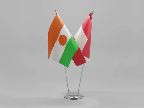 Austria Niger Cooperation Flags White Background Render — Stock Photo, Image