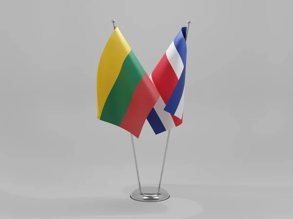 Costa Rica Литовська Співпраця Flags White Background Render — стокове фото