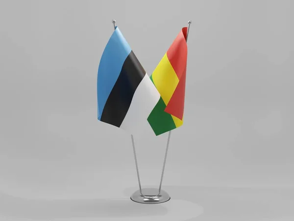 Boliwia Estonia Flagi Współpracy Białe Tło Render — Zdjęcie stockowe