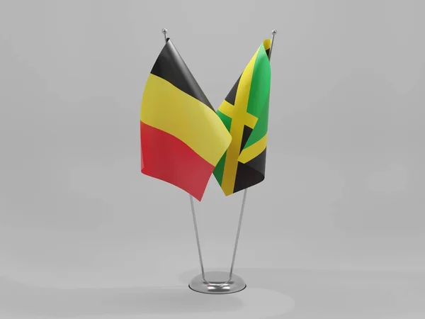 Τζαμάικα Βέλγιο Σημαίες Συνεργασίας Λευκό Φόντο Render — Φωτογραφία Αρχείου