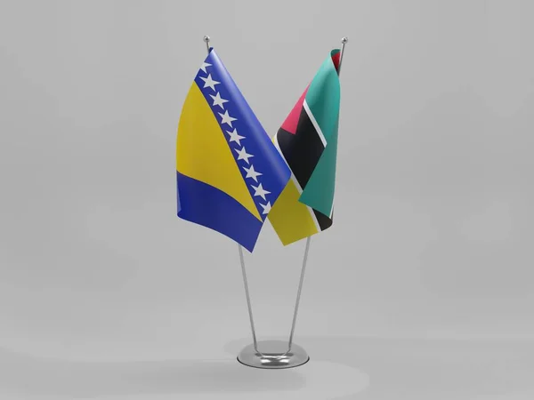 Mosambik Bosnien Und Herzegowina Kooperationsfahnen Weißer Hintergrund Render — Stockfoto