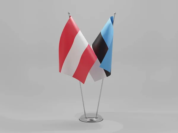 Estonia Austria Cooperation Flags White Background Render — Stock Photo, Image