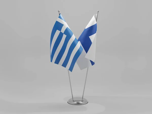 希腊合作旗帜 白色背景 3D渲染 — 图库照片