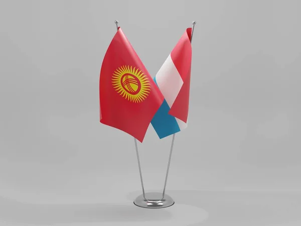 Lussemburgo Bandiere Cooperazione Del Kirghizistan Sfondo Bianco Render — Foto Stock