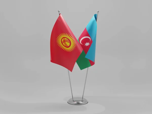 Aserbaidschan Kirgisistan Kooperationsflaggen Weißer Hintergrund Render — Stockfoto