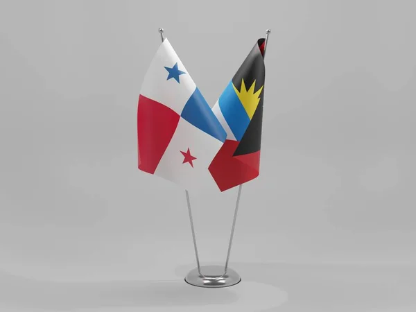 Antigua Barbuda Panama Cooperation Flags White Background Render — Stock Photo, Image