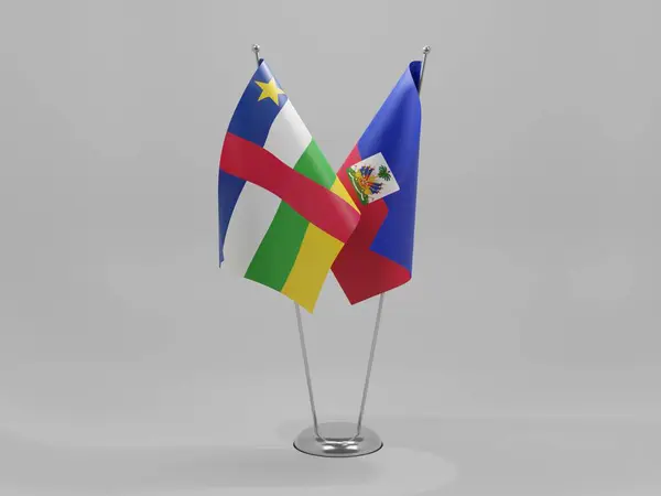 Haití Banderas Cooperación República Centroafricana Fondo Blanco Render —  Fotos de Stock