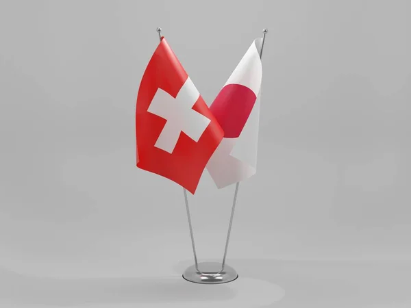 瑞士合作旗帜 白色背景 3D渲染 — 图库照片