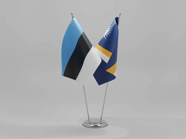Islas Marshall Estonia Banderas Cooperación Fondo Blanco Render — Foto de Stock
