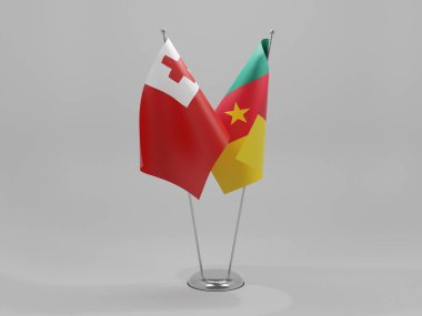 Kamera - Tonga İşbirliği Bayrakları, Beyaz Arkaplan - 3D Render