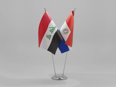 Paraguay - Irak İşbirliği Bayrakları, Beyaz Arkaplan - 3D Yapılandırma