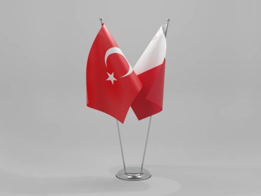 Malta - Türkiye İşbirliği Bayrakları, Beyaz Arkaplan - 3D Hazırlama