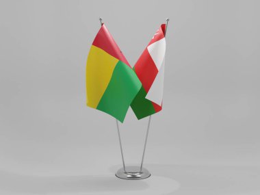 Umman - Gine Bissau İşbirliği Bayrakları, Beyaz Arkaplan - 3D Yapılandırma