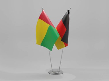 Almanya - Gine Bissau İşbirliği Bayrakları, Beyaz Arkaplan - 3D Render