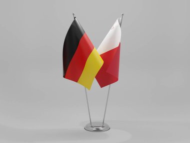 Malta - Almanya İşbirliği Bayrakları, Beyaz Arkaplan - 3D Yapılandırma