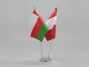 Peru - Umman İşbirliği Bayrakları, Beyaz Arkaplan - 3D Render