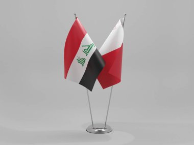 Malta - Irak İşbirliği Bayrakları, Beyaz Arkaplan - 3D Yapılandırma