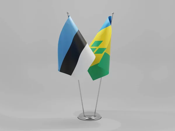 Άγιος Βικέντιος Και Γρεναδίνες Estonia Cooperation Flags White Background Render — Φωτογραφία Αρχείου