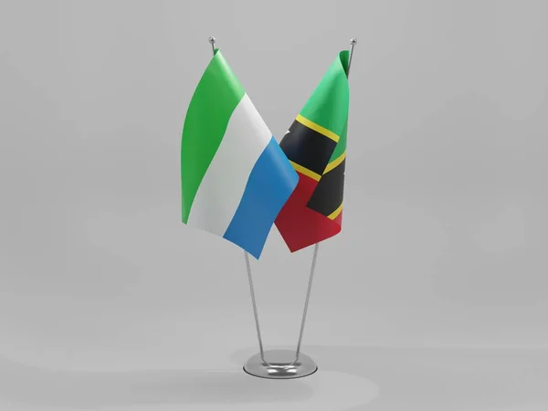 Kitts Und Nevis Sierra Leone Flaggen Weißer Hintergrund Render — Stockfoto