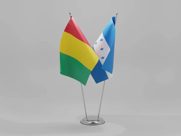 Honduras Guinea Cooperation Flags White Background Render — 스톡 사진