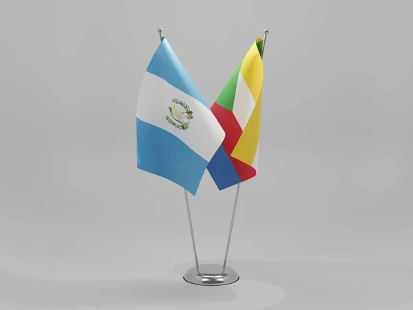 Comoros Guatemala Cooperation Flags White Background Render — Stock Photo, Image