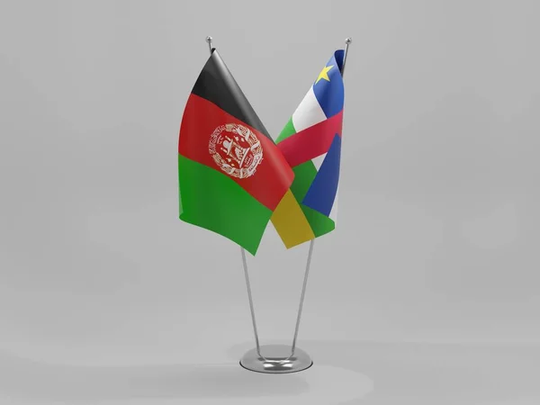 Central African Republic Afghanistan Cooperation Flags White Background Render — Stock Photo, Image