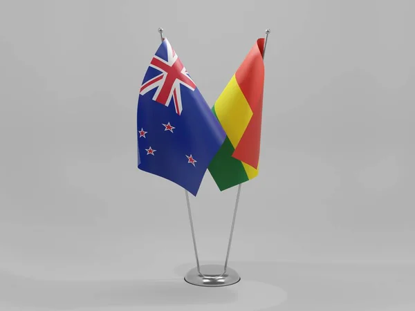Bolivia Banderas Cooperación Nueva Zelanda Fondo Blanco Render — Foto de Stock