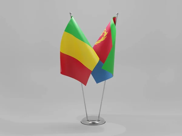 Eritrea Mali Cooperation Flags White Background Render — 스톡 사진