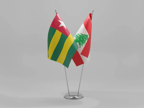 Libanon Togo Samenwerking Vlaggen Witte Achtergrond Render — Stockfoto