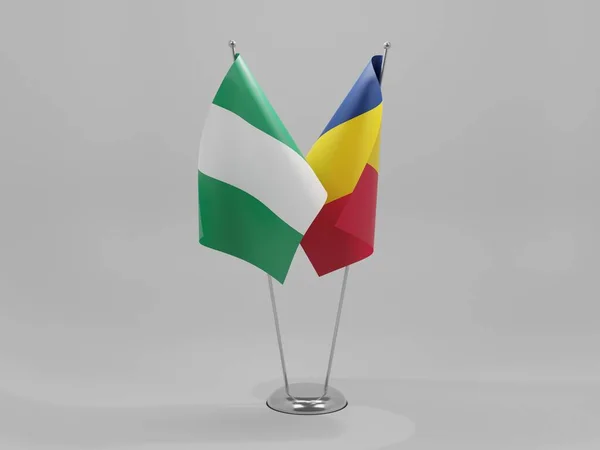 Chad Nigeria Cooperation Flags White Background Render — Stock Photo, Image