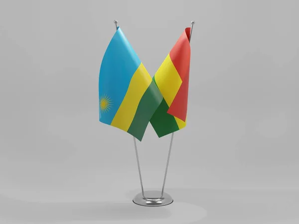 Bolivie Drapeaux Coopération Rwanda Fond Blanc Render — Photo