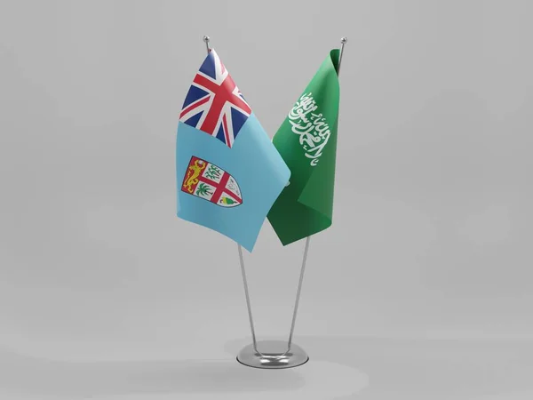 Arabia Saudita Bandiere Cooperazione Figi Sfondo Bianco Render — Foto Stock
