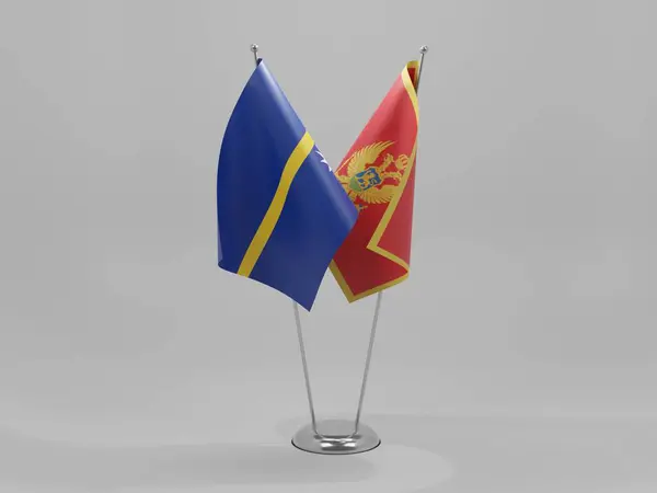 Montenegro Nauru Cooperation Flags White Background Render — Stock Photo, Image