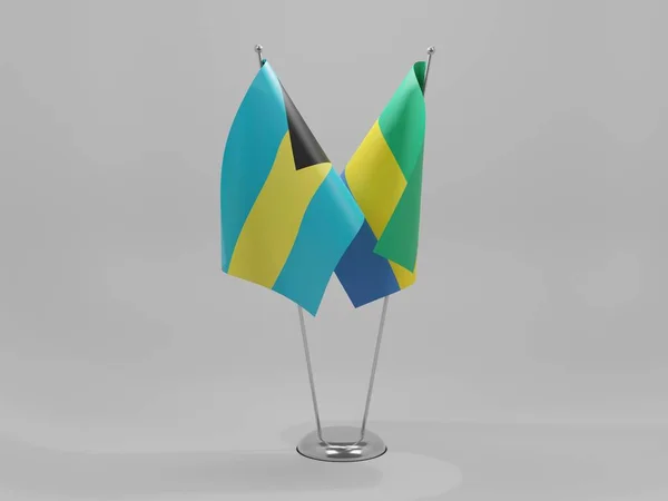 Gabon Bahamas Cooperation Flags White Background Render — Stock Photo, Image