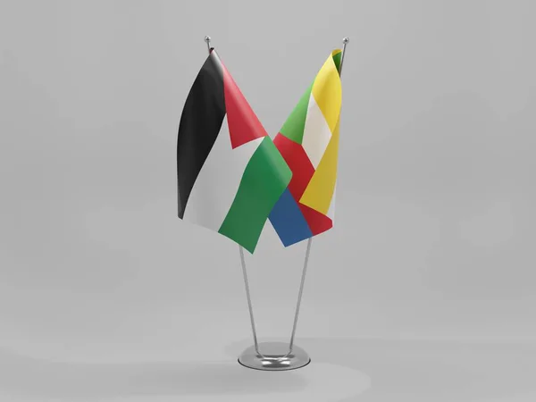 Comoren Jordanië Samenwerking Vlaggen Witte Achtergrond Render — Stockfoto