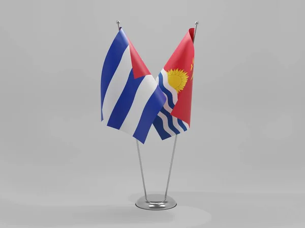 Kiribati Cuba Cooperation Flags White Background Render — Stock Photo, Image