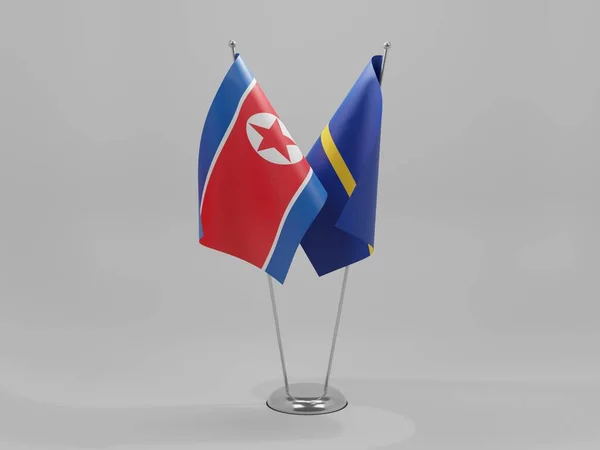 Nauru Nordkoreanische Flaggen Weißer Hintergrund Render — Stockfoto