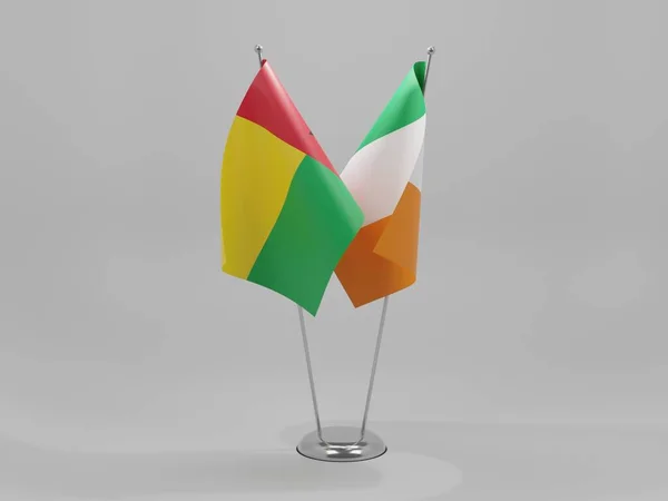 Irland Guinea Bissau Kooperationsfahnen Weißer Hintergrund Render — Stockfoto