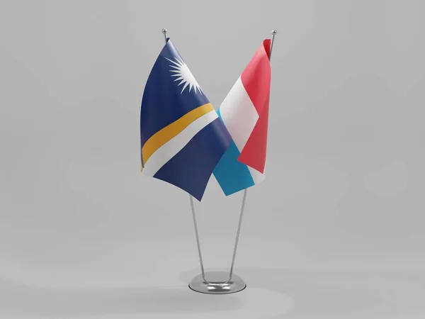 Luxemburgo Bandeiras Cooperação Das Ilhas Marshall Fundo Branco Render — Fotografia de Stock