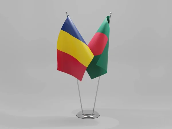 Bangladesh Chad Cooperation Flags White Background Render — Stock Photo, Image