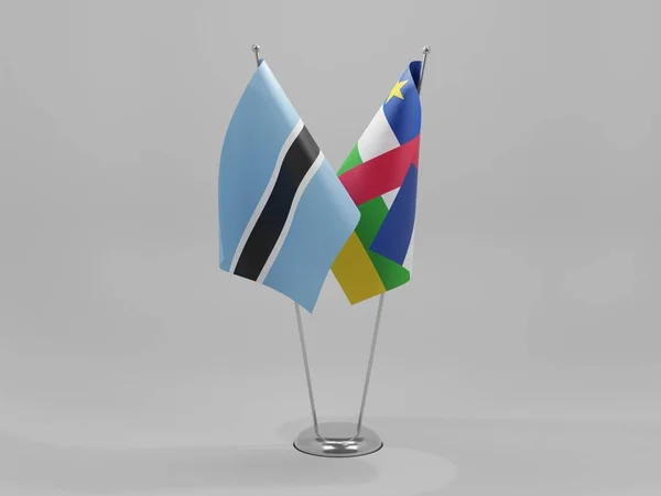 Central African Republic Botswana Cooperation Flags White Background Render — Stock Photo, Image