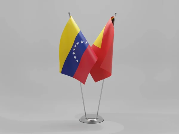 East Timor Venezuela Cooperation Flags White Background Render — Stock Photo, Image