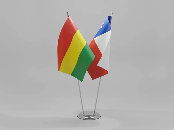 Şili Bolivya Şbirliği Bayrakları Beyaz Arkaplan Render — Stok fotoğraf